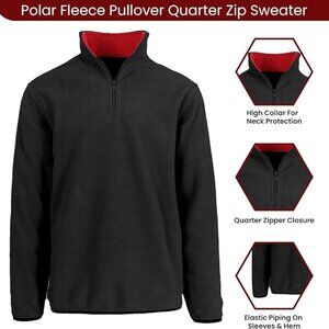 Q-Active Men’s Quarter Zip Thermal Fleece Pullover Long Sleeve Sweatshirt Mid We